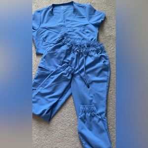Women’s Jaanuu Scrub Set. Mesh Enhanced Material. Ceil blue - SOLD
